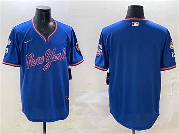 Mens New York Mets Blank Royal 2025 Spring Training Stitched Jersey